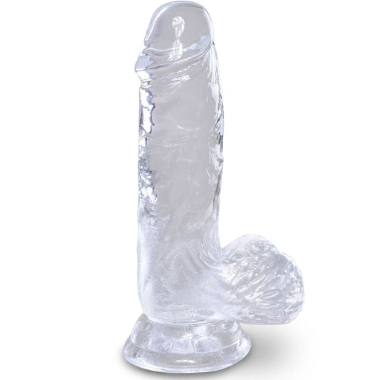 King Cock Clear Realistic Penis With Balls 10.1 Cm Transparent | Niks.fi verkkokauppa