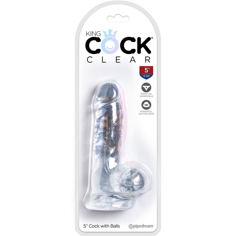 King Cock Clear Realistic Penis With Balls 10.1 Cm Transparent | Niks.fi verkkokauppa