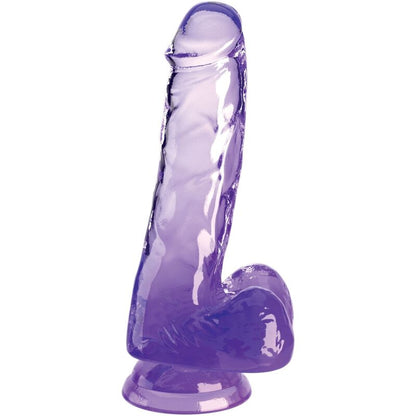 King Cock Clear Realistic Penis With Balls 13.5 Cm Purple | Niks.fi verkkokauppa