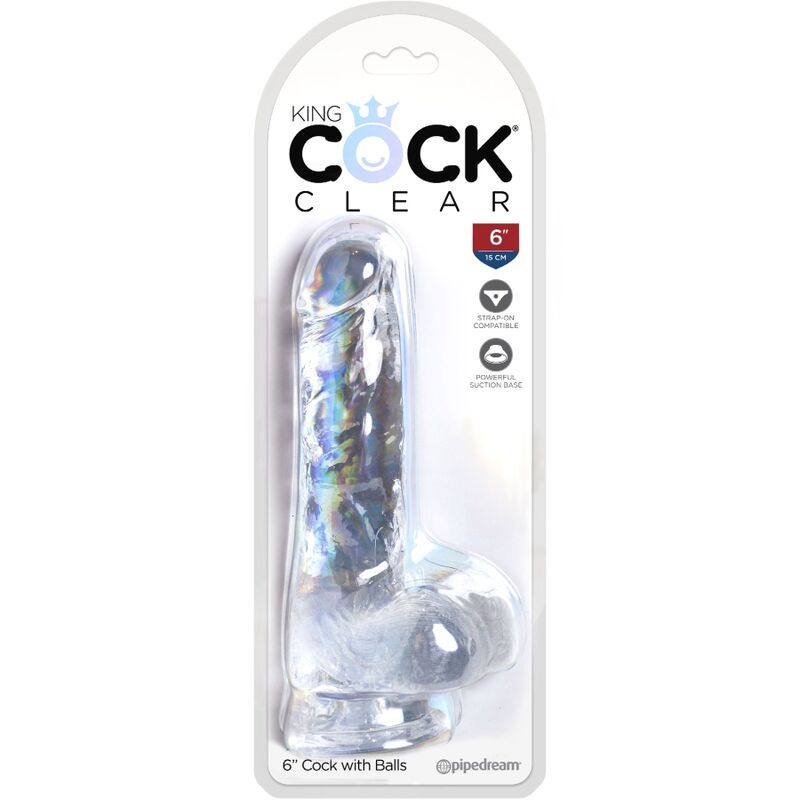 King Cock Clear Realistic Penis With Balls 13.5 Cm Transparent | Niks.fi verkkokauppa