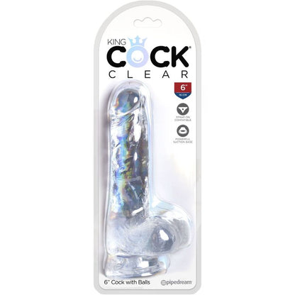 King Cock Clear Realistic Penis With Balls 13.5 Cm Transparent | Niks.fi verkkokauppa