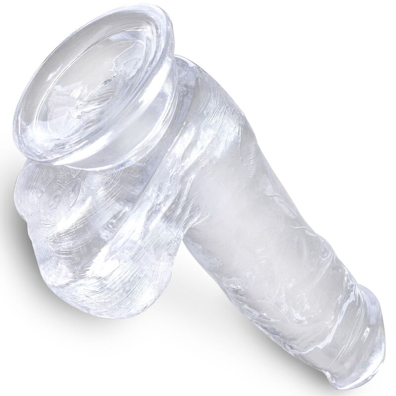 King Cock Clear Realistic Penis With Balls 13.5 Cm Transparent | Niks.fi verkkokauppa