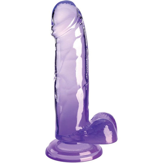 King Cock Clear Realistic Penis With Balls 15.2 Cm Purple | Niks.fi verkkokauppa