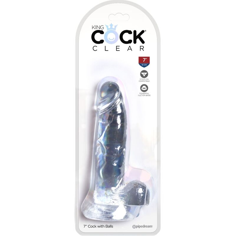 King Cock Clear Realistic Penis With Balls 15.2 Cm Transparent | Niks.fi verkkokauppa