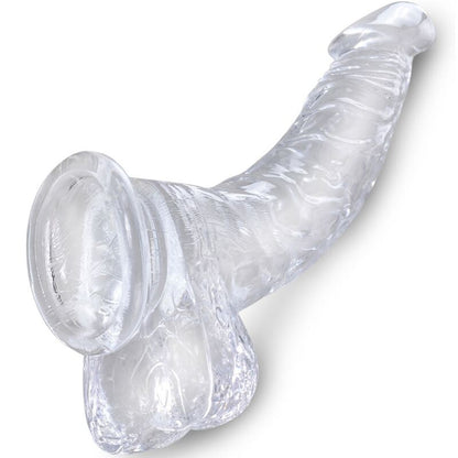 King Cock Clear Realistic Curved Penis With Balls 16.5 Cm Transparent | Niks.fi verkkokauppa