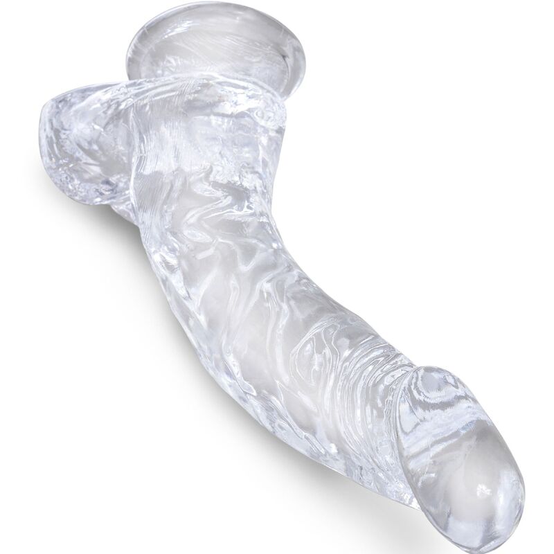 King Cock Clear Realistic Curved Penis With Balls 16.5 Cm Transparent | Niks.fi verkkokauppa