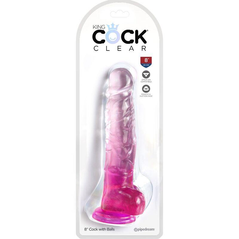 King Cock Clear Realistic Penis With Balls 16.5 Cm Pink | Niks.fi verkkokauppa