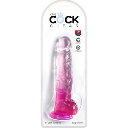 King Cock Clear Realistic Penis With Balls 16.5 Cm Pink | Niks.fi verkkokauppa