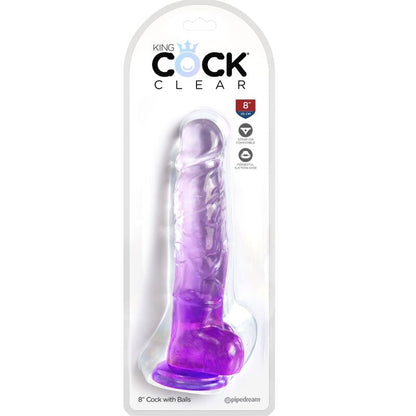 King Cock Clear Realistic Penis With Balls 16.5 Cm Purple | Niks.fi verkkokauppa