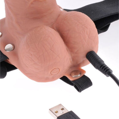 Fetish Fantasy Series Adjustable Harness Realistic Penis With Balls Rechargeable And Vibrator 17.8 Cm | Niks.fi verkkokauppa