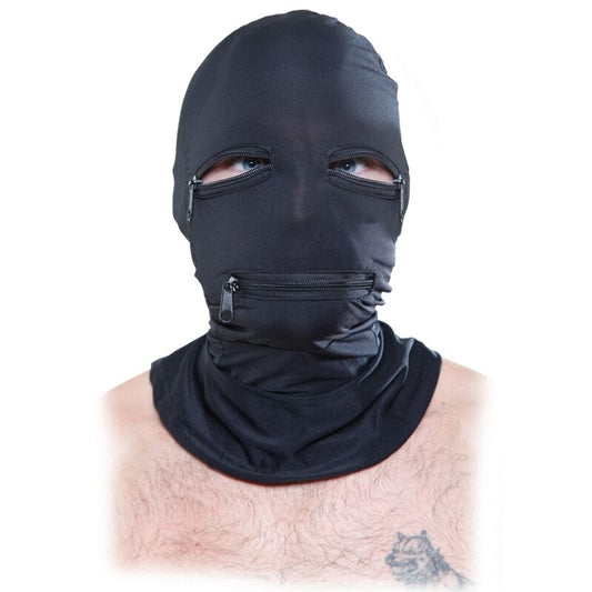 Fetish Fantasy Series Hood With Zippers Black | Niks.fi verkkokauppa