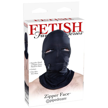 Fetish Fantasy Series Hood With Zippers Black | Niks.fi verkkokauppa