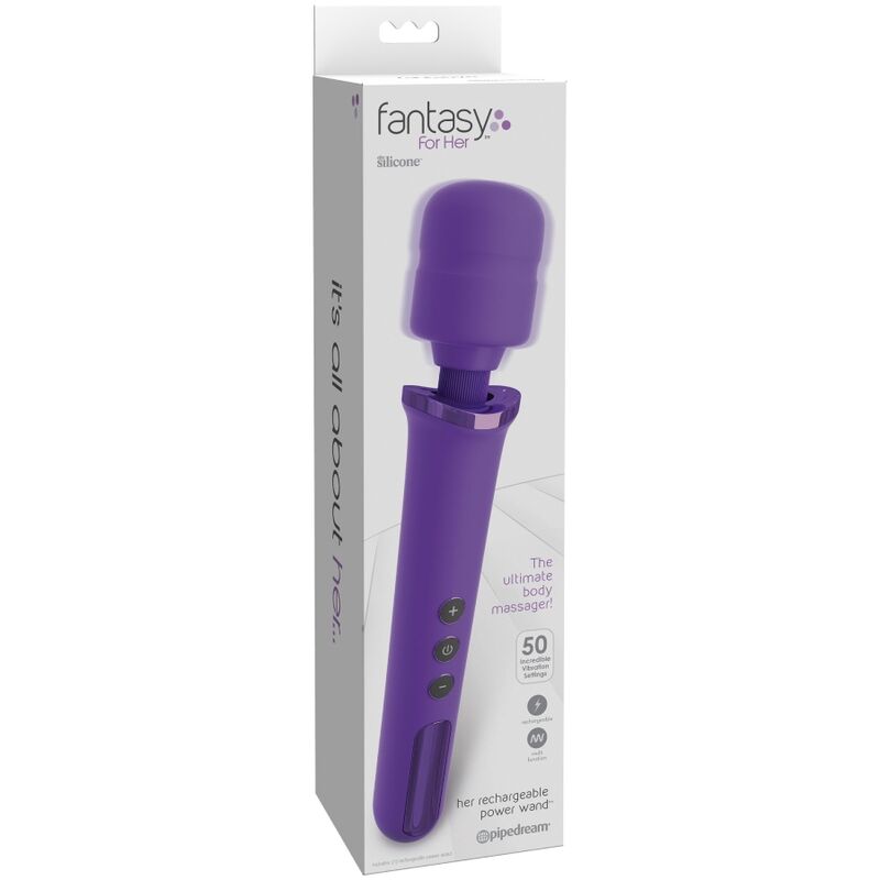 Fantasy For Her Massager Wand For Her Rechargeable & Vibrator 50 Levels Violet | Niks.fi verkkokauppa