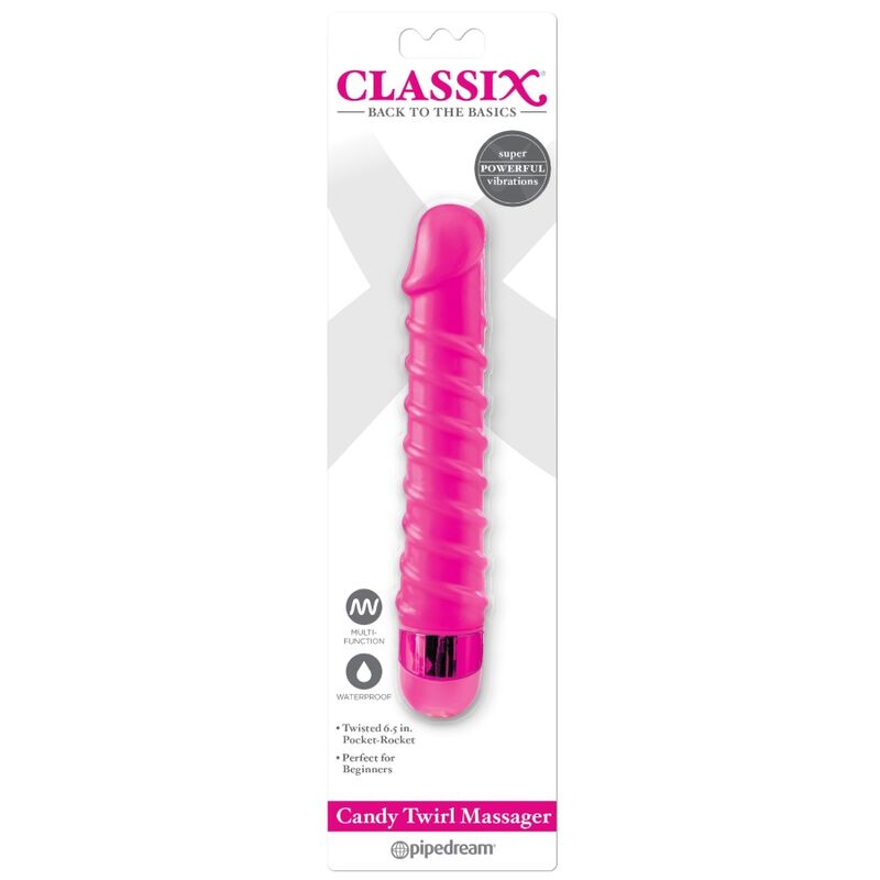Classix Candy Twirl Vibrating Massager 16.5 Cm Pink | Niks.fi verkkokauppa