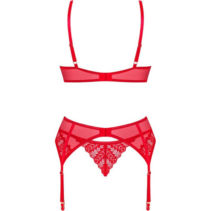 Obsessive Ingridia Set Two Pieces Crotchless Red Xl/Xxl | Niks.fi verkkokauppa