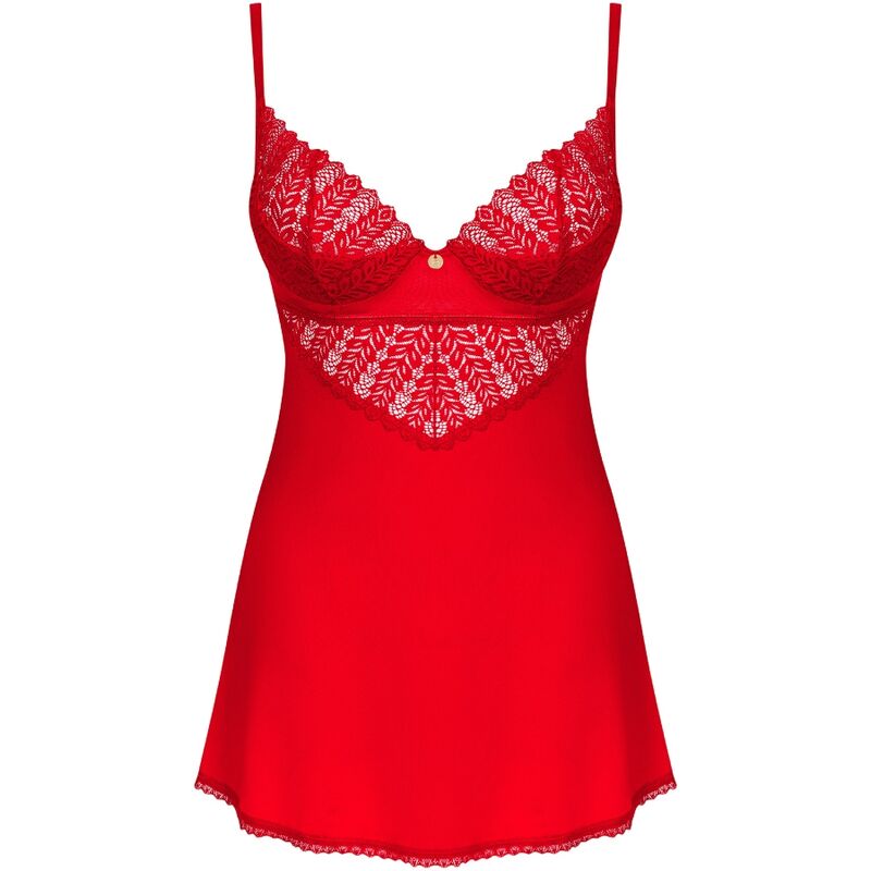 Obsessive Ingridia Chemise & Thong Red Xl/Xxl | Niks.fi verkkokauppa