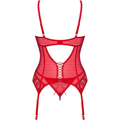 Obsessive Ingridia Corset & Thong Red Xl/Xxl | Niks.fi verkkokauppa