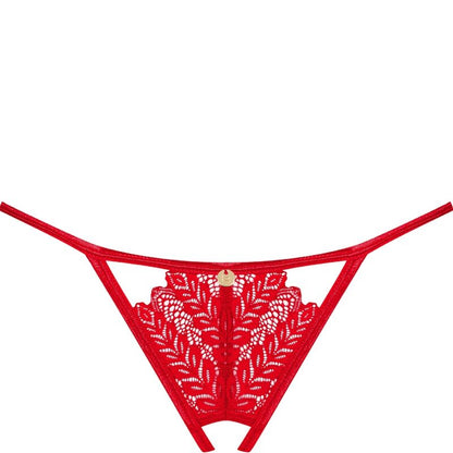 Obsessive Ingridia Thong Crotchless Red Xl/Xxl | Niks.fi verkkokauppa