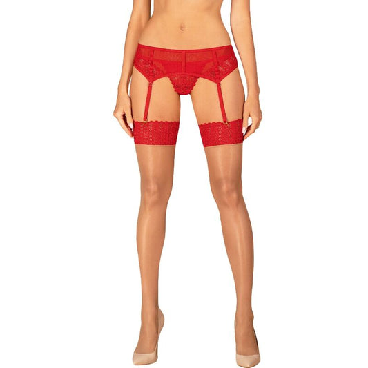 Obsessive Ingridia Stockings Red Xl/Xxl | Niks.fi verkkokauppa