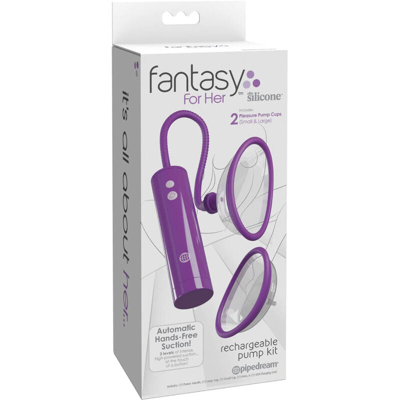Fantasy For Her Rechargeable Clitoris Suction Pump Kit Size S/L | Niks.fi verkkokauppa