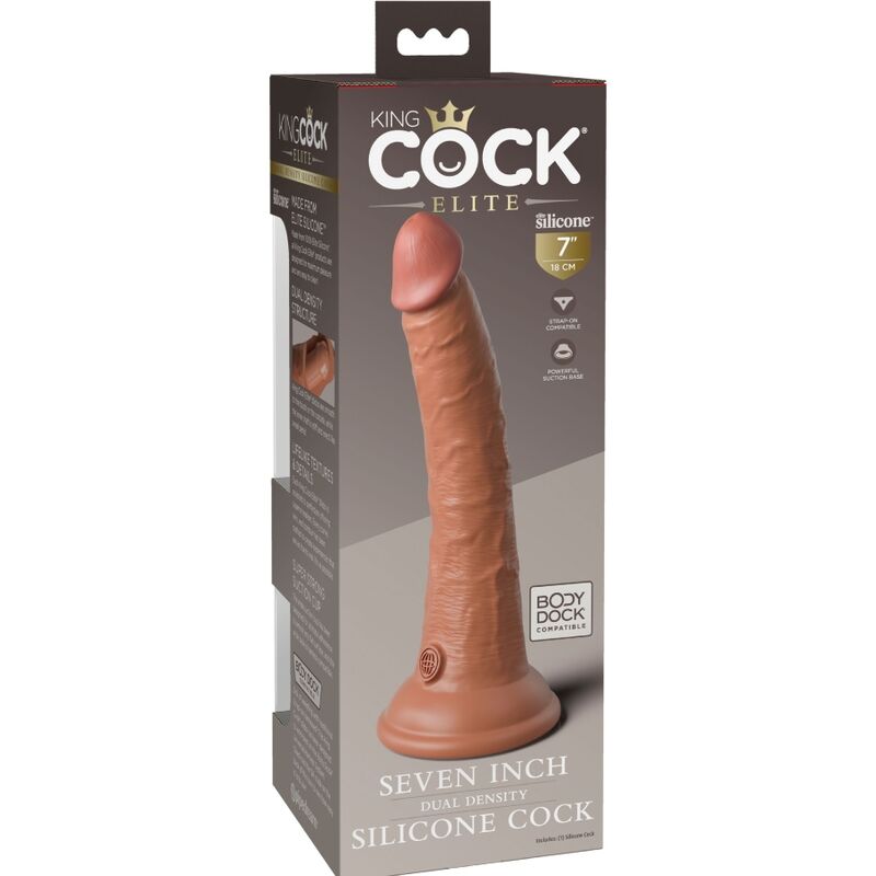 King Cock Elite Realistic Silicone Dildo 17.8 Cm Caramel | Niks.fi verkkokauppa