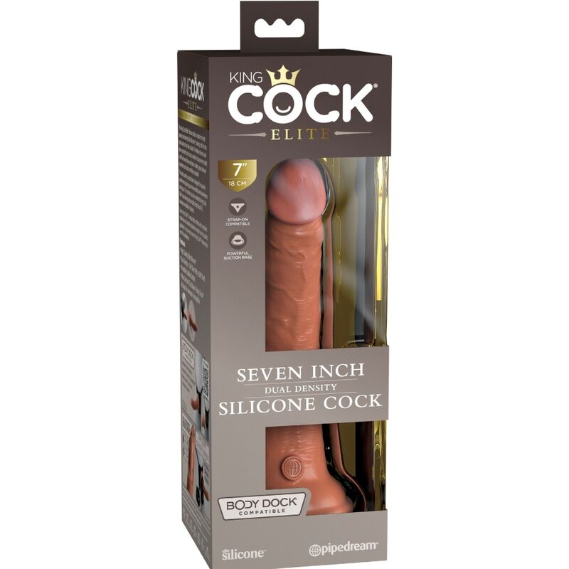 King Cock Elite Realistic Silicone Dildo 17.8 Cm Caramel | Niks.fi verkkokauppa