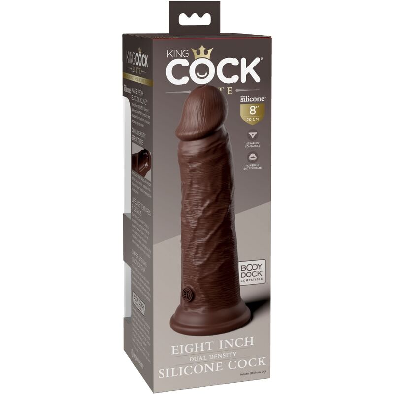 King Cock Elite Realistic Silicone Dildo 20.3 Cm Brown | Niks.fi verkkokauppa