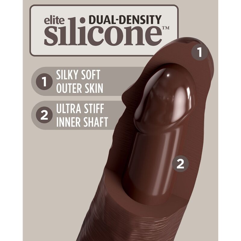 King Cock Elite Realistic Silicone Dildo 28 Cm Brown | Niks.fi verkkokauppa