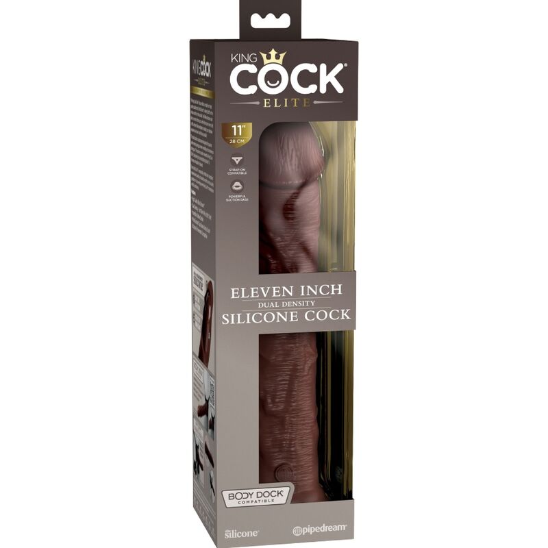 King Cock Elite Realistic Silicone Dildo 28 Cm Brown | Niks.fi verkkokauppa
