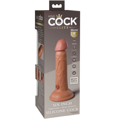 King Cock Elite Realistic Dildo Vibrating & Silicone 15.2 Cm Caramel | Niks.fi verkkokauppa