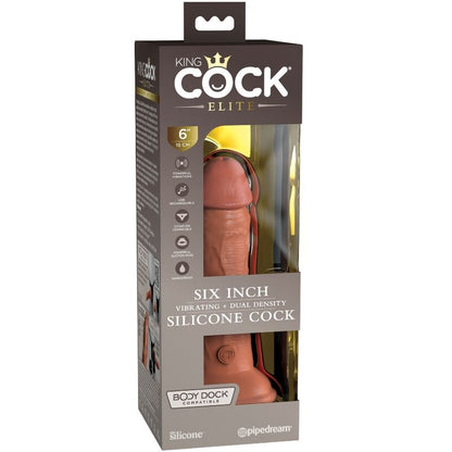 King Cock Elite Realistic Dildo Vibrating & Silicone 15.2 Cm Caramel | Niks.fi verkkokauppa