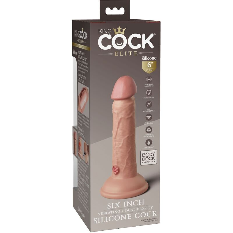 King Cock Elite Realistic Dildo Vibrating & Silicone 15.2 Cm | Niks.fi verkkokauppa