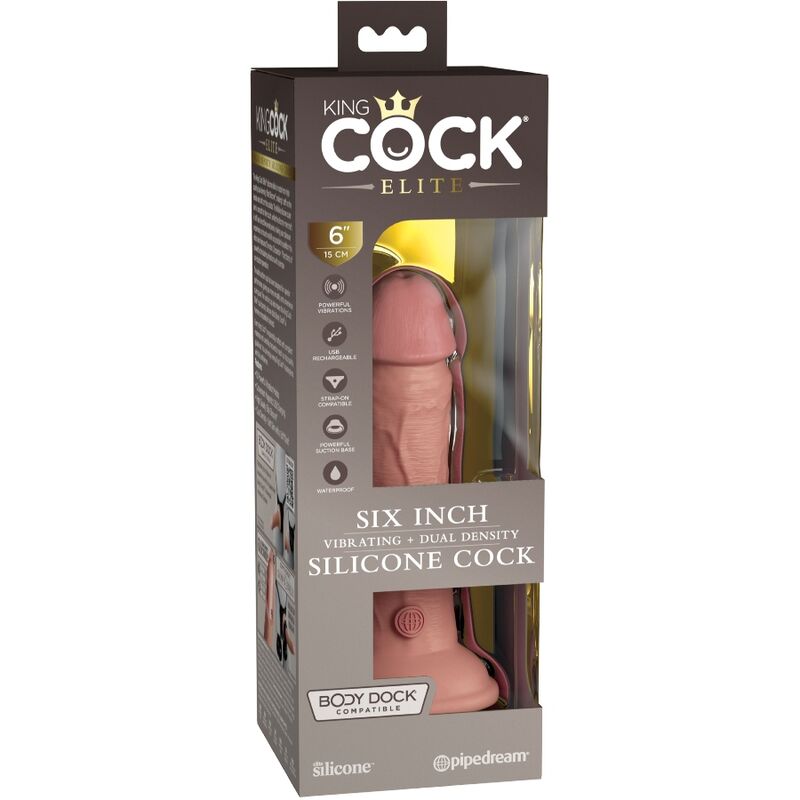King Cock Elite Realistic Dildo Vibrating & Silicone 15.2 Cm | Niks.fi verkkokauppa