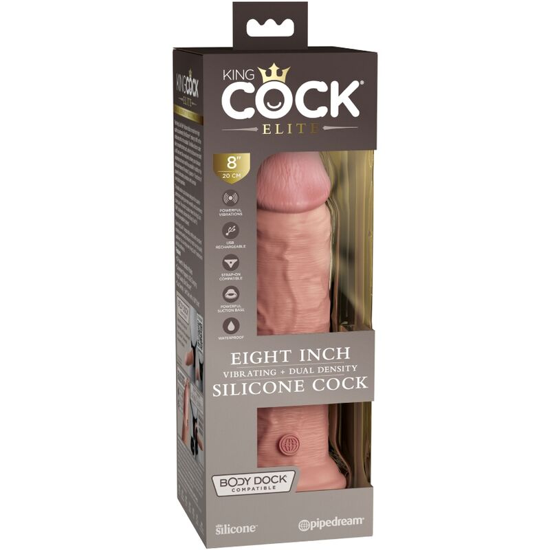 King Cock Elite Realistic Dildo Vibrating & Silicone 20.3 Cm | Niks.fi verkkokauppa