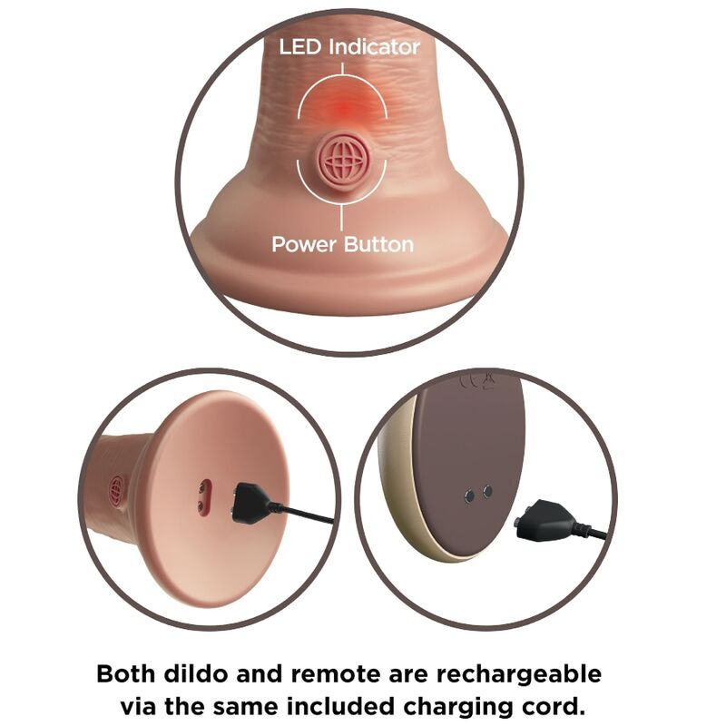 King Cock Elite Realistic Dildo Vibrator & Silicone Remote Control 23 Cm | Niks.fi verkkokauppa