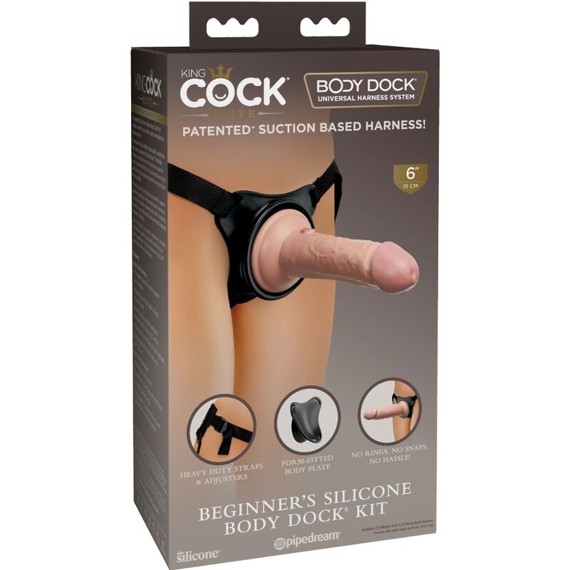 King Cock Elite Adjustable Harness With Dildo 15.2 Cm For Beginners | Niks.fi verkkokauppa