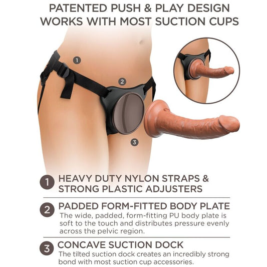 King Cock Elite Comfy Adjustable Harness With Dildo 17.8 Cm | Niks.fi verkkokauppa