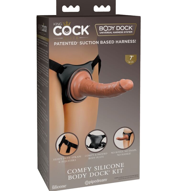 King Cock Elite Comfy Adjustable Harness With Dildo 17.8 Cm | Niks.fi verkkokauppa