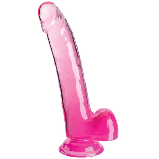 King Cock Clear Dildo With Testicles 20.3 Cm Pink | Niks.fi verkkokauppa