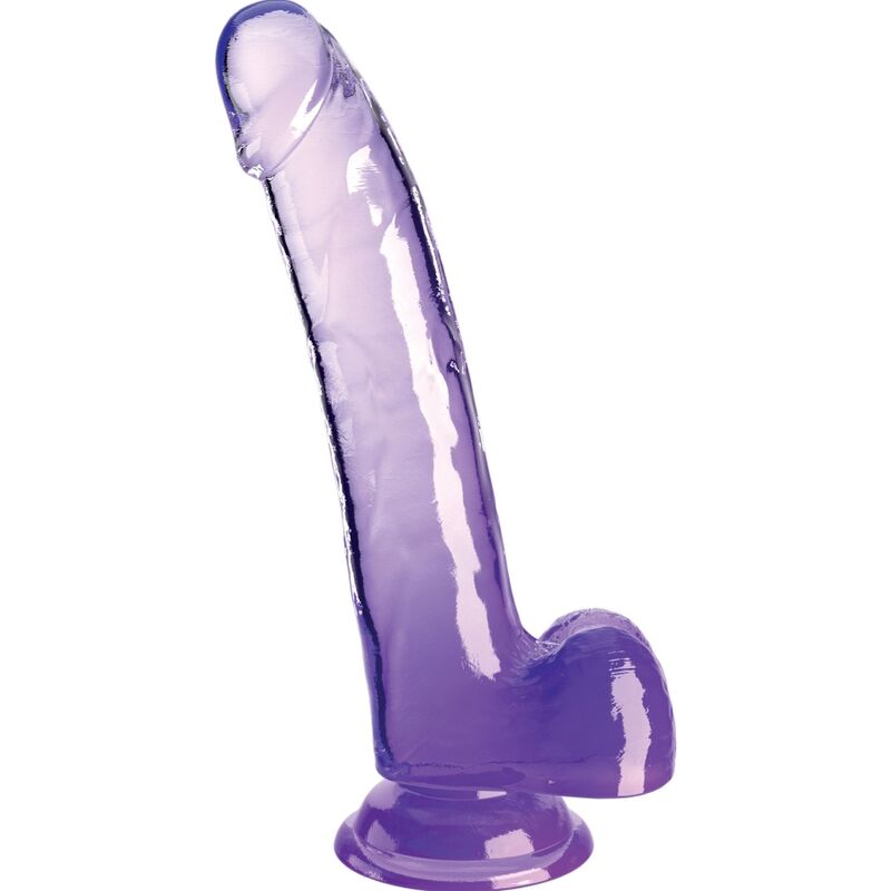 King Cock Clear Dildo With Testicles 20.3 Cm Purple | Niks.fi verkkokauppa