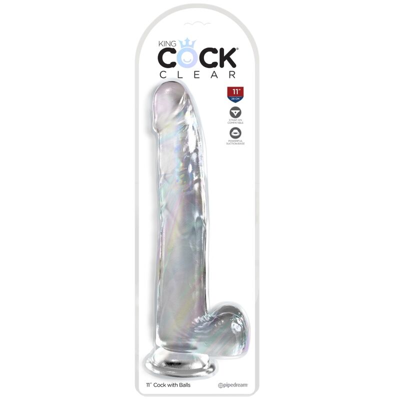 King Cock Clear Dildo With Testicles 24.8 Cm Transparent | Niks.fi verkkokauppa