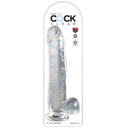 King Cock Clear Dildo With Testicles 24.8 Cm Transparent | Niks.fi verkkokauppa