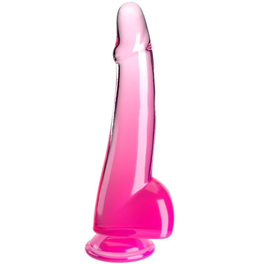 King Cock Clear Dildo With Testicles 19 Cm Pink | Niks.fi verkkokauppa