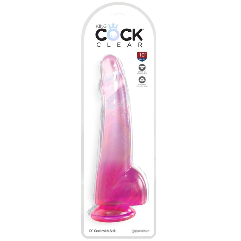 King Cock Clear Dildo With Testicles 19 Cm Pink | Niks.fi verkkokauppa