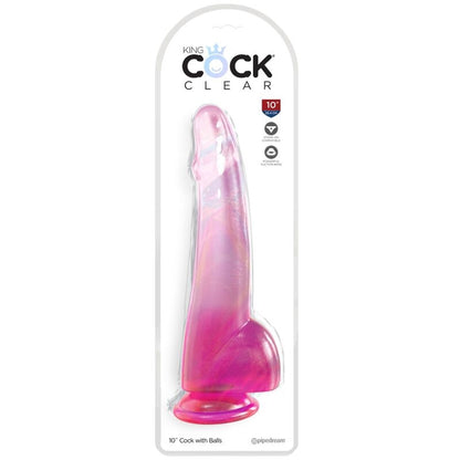 King Cock Clear Dildo With Testicles 19 Cm Pink | Niks.fi verkkokauppa