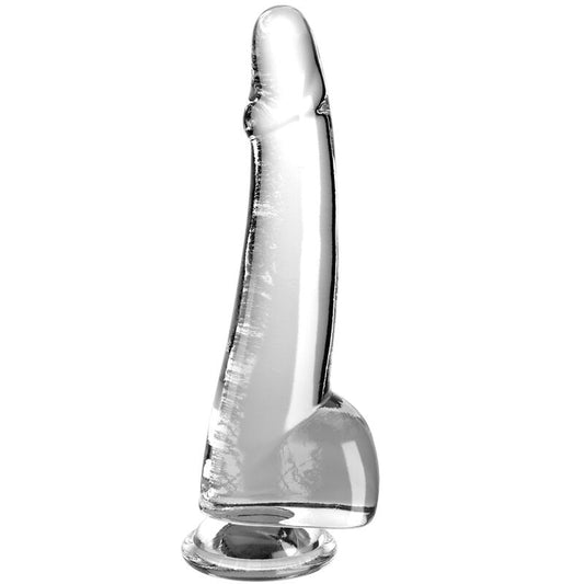 King Cock Clear Dildo With Testicles 19 Cm Transparent | Niks.fi verkkokauppa