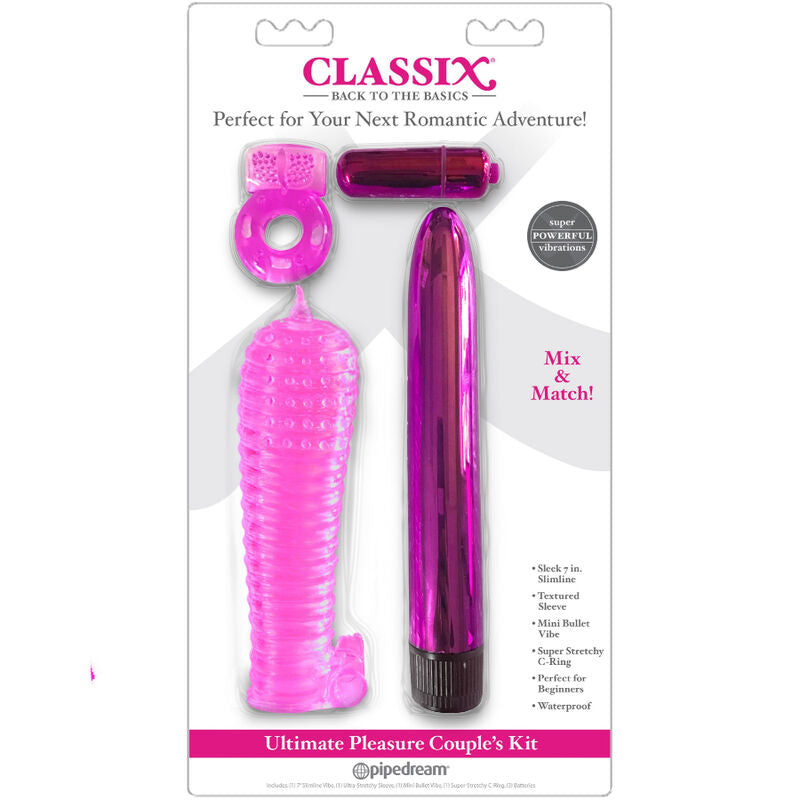 Classix Kit For Couples With Ring, Sheath And Bullets Pink | Niks.fi verkkokauppa