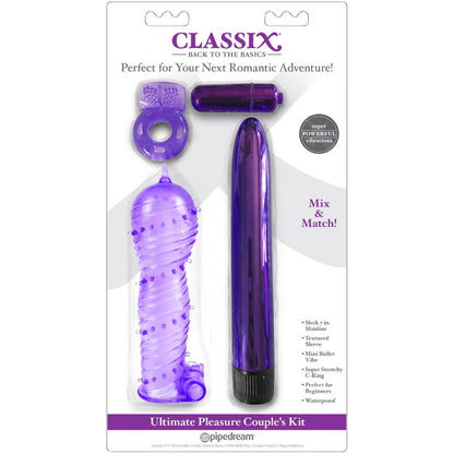 Classix Kit For Couples With Ring, Sheath And Bullets Purple | Niks.fi verkkokauppa