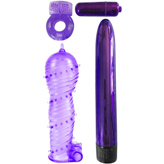 Classix Kit For Couples With Ring, Sheath And Bullets Purple | Niks.fi verkkokauppa