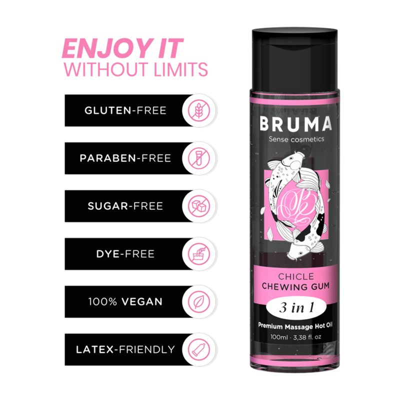 Bruma Premium Massage Hot Oil Chewing Gum 3 In 1 100 Ml | Niks.fi verkkokauppa